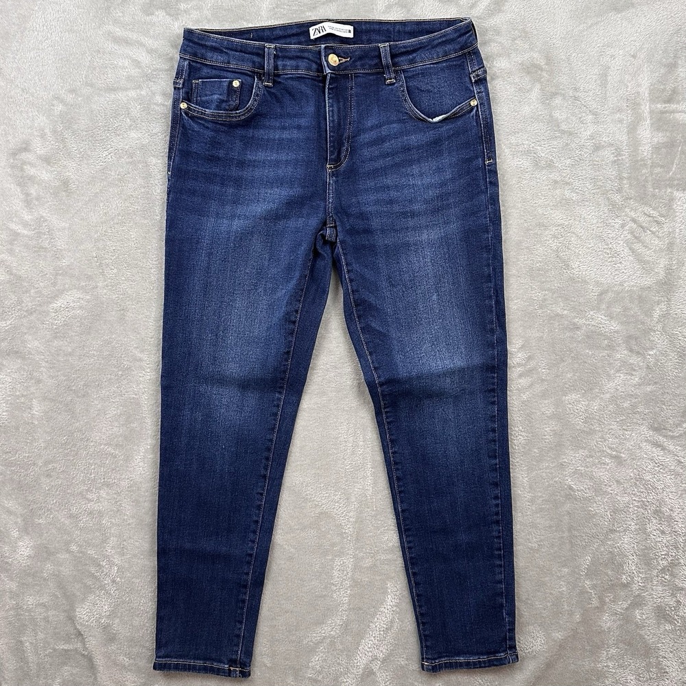 ZARA Women's Dark Wash Skinny Jeans Sz 12 Y2K 90s‎ Normcore Streetwear Denim